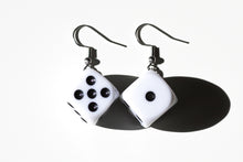 Load image into Gallery viewer, white dice earrings
